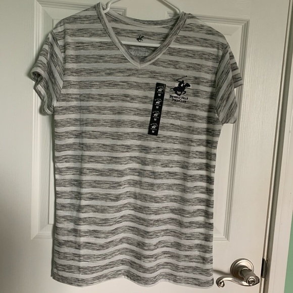 Beverly Hills Polo Club Tops - V Neck Brand New Stripped Shirt Medium
